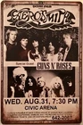 TIN SIGN 8x12 Steven Tyler Axl Rose Aerosmith Guns Roses rock roll vintage  A69