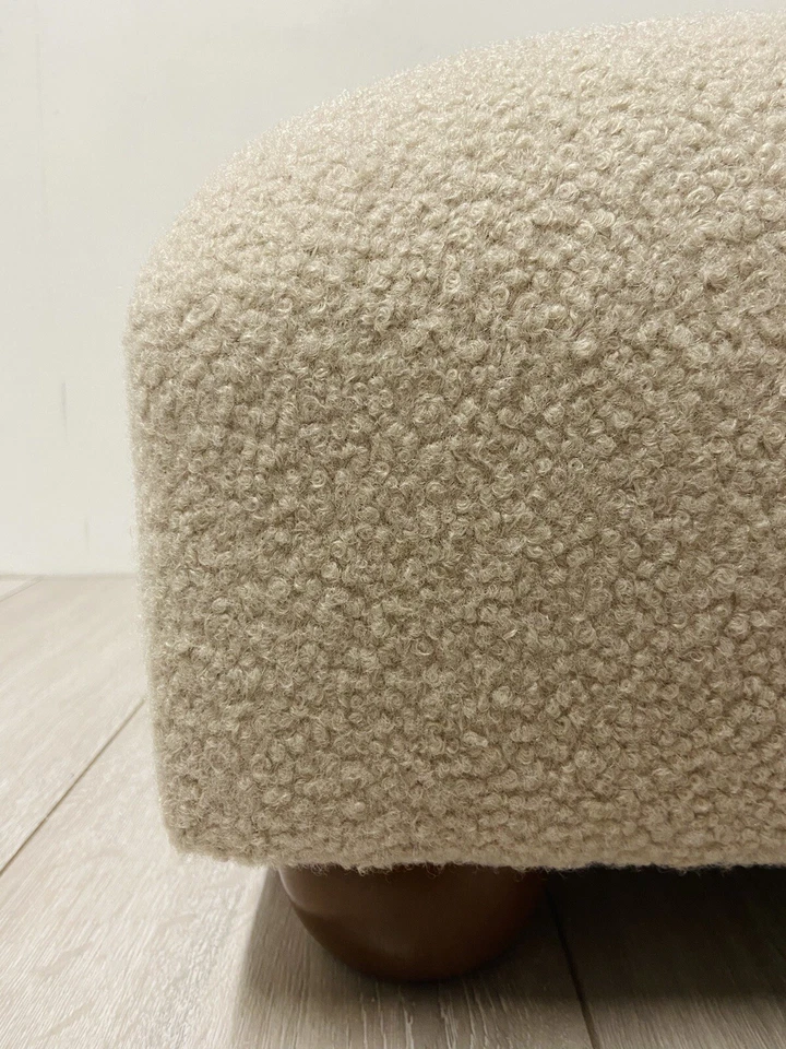 Cream Teddy Boucle Footstool - Image 3 of 4