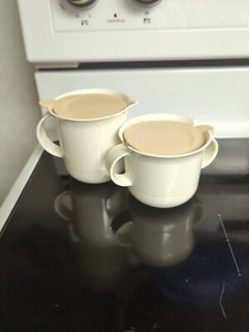 Vintage Tupperware Sugar and Creamer Set 2309 and  2310 with Lids