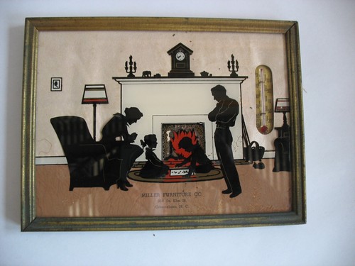 40's Reverse ptd Silhouette Thermometer Advertising Miller Furniture Greensboro - Picture 2 of 8