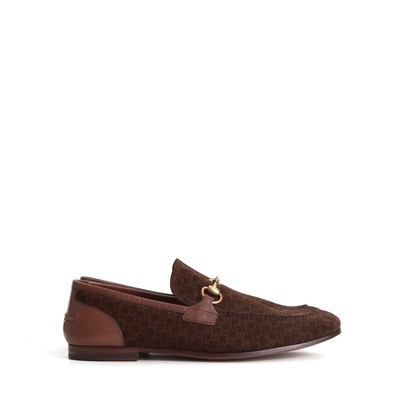 Gucci Dark  suede Brown Loafers with Gold Accent Gucci Men main image 2
