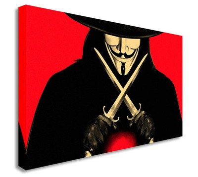 V is for Vendetta - Twin Knives - Maske Leinwand Wandbild Bild Druck