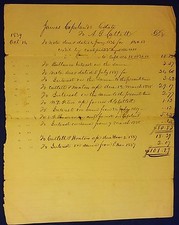 1839 Record of Notes Paid from James Capeland's Estate to A.G. Catlett