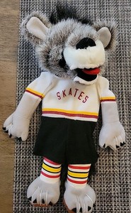 Vintage Chicago Wolves Mascot Skates Plush 10”