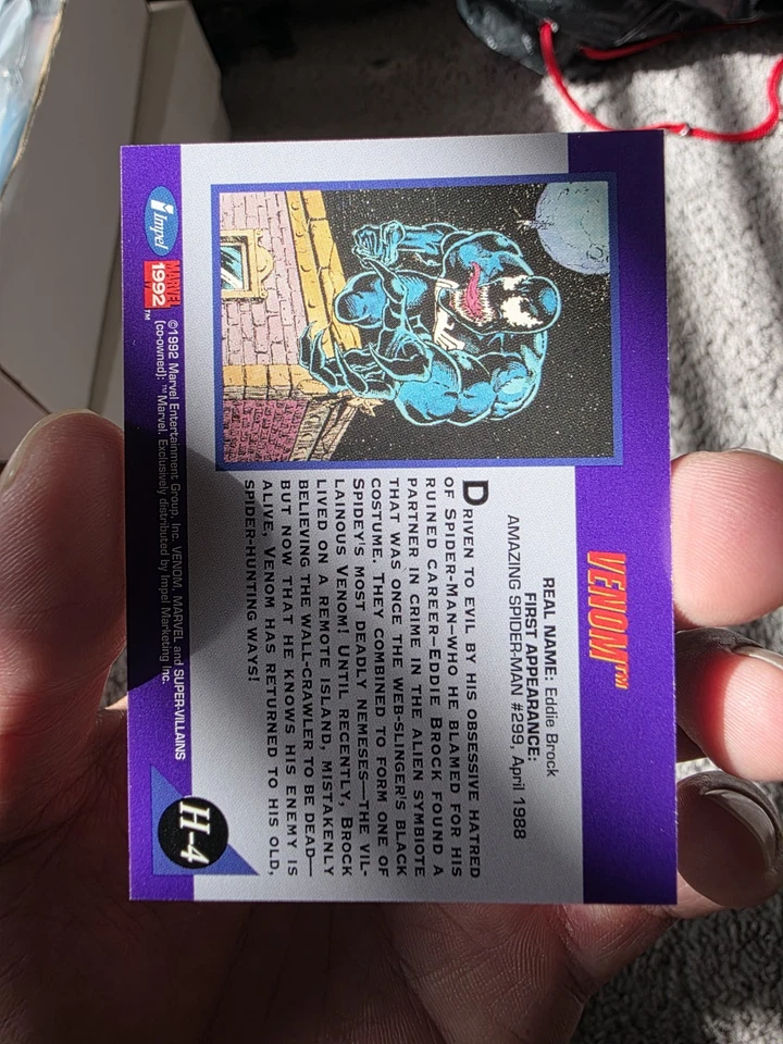 1992 Marvel Universe Impel Venom Hologram Mint - Image 4 of 4