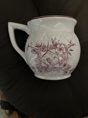 1850-1890 Mulberry  Aesthetic Transfer Ware Mug Cup Vase With Handle St. Paul