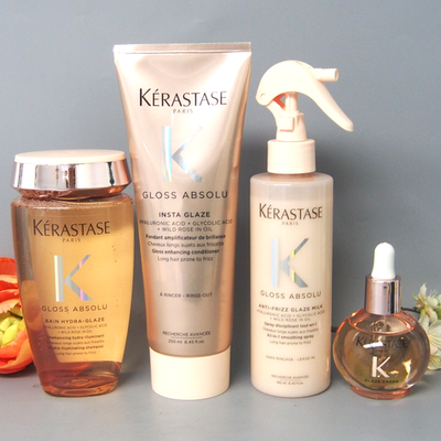#ad Kerastase Gloss Absolu Shampoo Conditioner. Treatment Spray And Glaze Drops $169.99