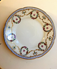 Assiette, décor de roses et feston doré, Théodore Haviland Limoges France, 1910