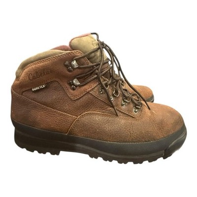 Cabelas s Gore-Tex Leather Hiking Boots Men s 13D   Waterproof Brown Trail Boots