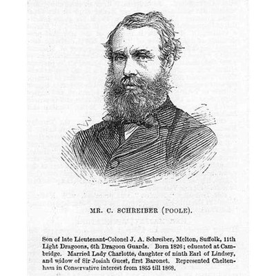 CHARLES SCHREIBER MP für Poole; konservativer Politiker - antiker Druck 1880