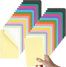 Oucaru 32PCS Mini Notebooks Bulk, 3.5" x 5.5", 16 32PCS, Lined-32PCS 16 Color 