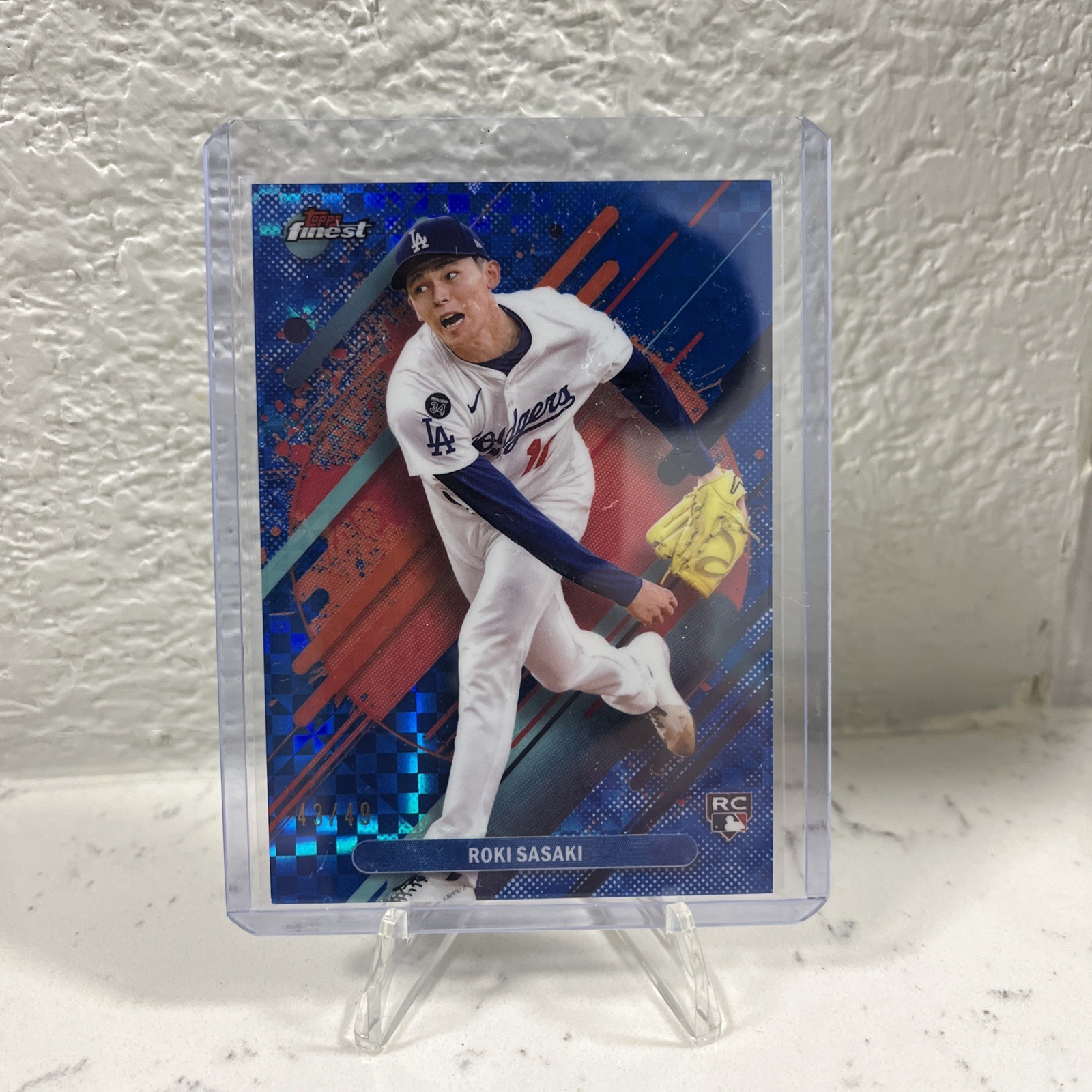 2025 Topps Finest - RARE Roki Sasaki #288 Blue Checkerboard Refractor /49 (RC)