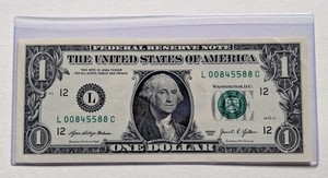 US One Dollar, 2021, $1 Low Serial Number, AU