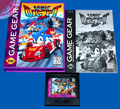 TESTED Sega Game Gear SONIC DRIFT 2 with Manual in NEW Hangtab Box CIB Kart Race