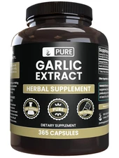 Pure Original Ingredients Garlic Extract (365 Capsules) No Magnesium Or Rice Fil