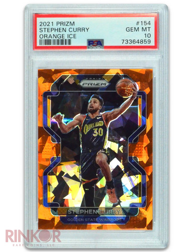 2021 Prizm Stephen Curry Orange Ice #154 PSA GEM MT 10
