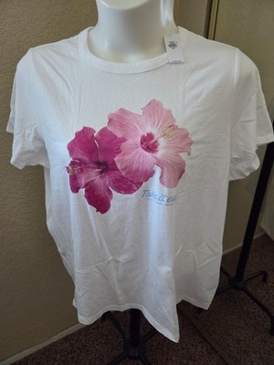 BRAND NEW: Women's OLD NAVY Size XXL White Floral ''Take It Easy'' 100% Cotton Tee
