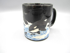 Otagiri Japan VTG Black White Orcas & Ocean o...