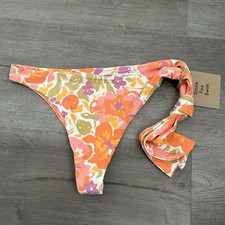 NWT stone fox swim bloom side tie bikini bottom size medium Women  s