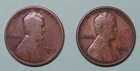TWO: 1912-S LINCOLN WHEAT PENNY SMALL ONE CENT US COINS VG & Fine w/lamination