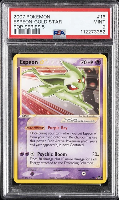 2007 POKEMON POP SERIES 5 #16 ESPEON-GOLD STAR PSA 9