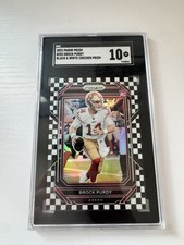 2022 Panini Prizm - Rookies Brock Purdy #353 Black & White Checker Prizm SGC 10