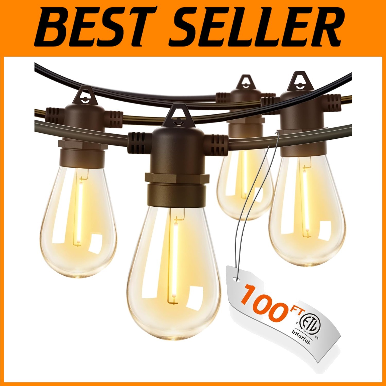 Energy-Efficient 100FT LED String Lights with Shatterproof Bulbs for Outdoors