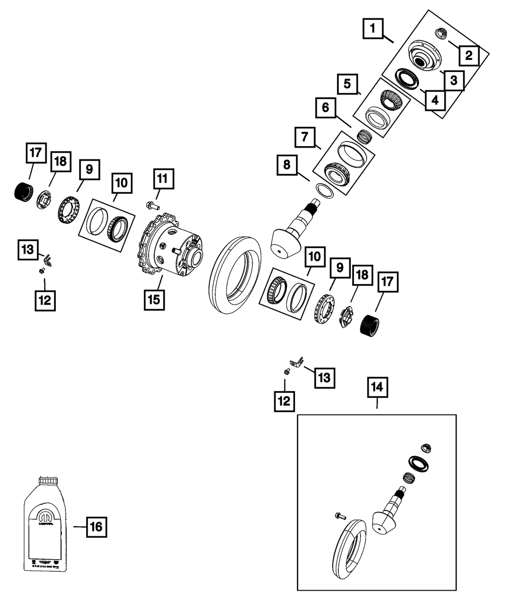 Genuine Mopar Outer Drive Pinion Bearing Kit 68454737AA