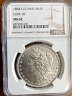 1884-O MORGAN SILVER DOLLAR~NGC MS 62 CONTAINS VAM 10 O/O ~BEAUTIFUL COIN~