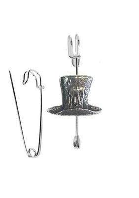 Z30 Verrückter Hutmacher Zylinder Hut Englisch Zinn 6,35 cm 2,5'' Kilt Decke Brosche Anstecknadel