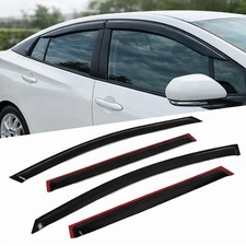 Window Visor Rain Guard 4pcs For Ford Taurus 2010-2016 Tape-on Dark Smoke