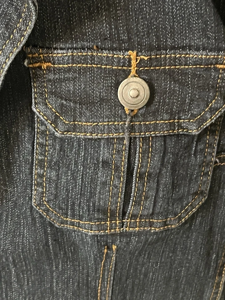 Chaqueta Blazer Live A Little Jean Mujer 3XL LAVADO OSCURO Bolsillos Cuadrado Oficina Informal Foto 4 de 4