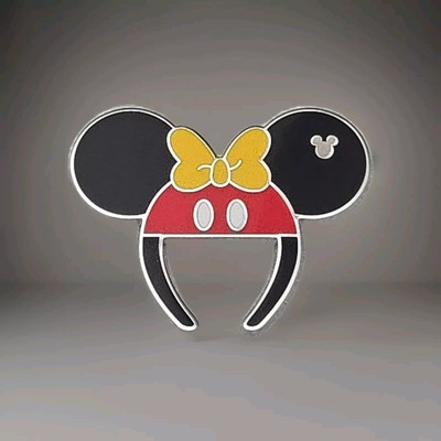 2025 WDW Disney Hidden Mickey Minnie Mouse Yellow Bow Ear Headband Pin 