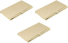 Set of 3 Slim Metal Business Card Case Holders Reflective Finish