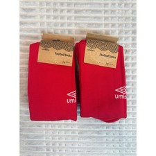 Bundle of 2 Red Umbro Soccer Socks Umbro Football Mens Club Socks Size 8-10