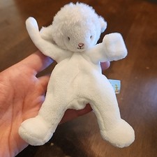 Bunnies by the Bay Soft Lil Lamb Wee Silly Buddy White Pacifier Holder Lovey