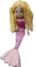 Aurora Sea Sparkles Mermaid Blonde Plush Stuffed Doll Marinna Yarn Hair T172