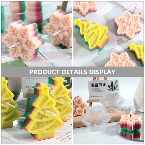 2 Pcs Silicone Candle Mold Set Christmas Decor For Candle Making Crafts - Zdjęcie 5 z 12