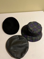 3 HAT LOT - Kangol Bucket Hat tartan Small Medium excellent condition