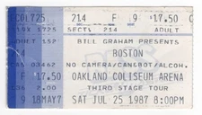 Boston the band & Farrenheit 7/25/87 Oakland Coliseum Arena Ticket Stub