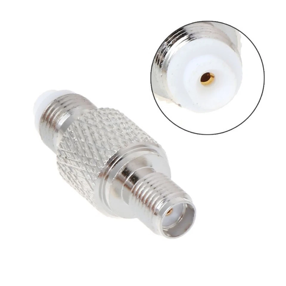 Silver SMA Female To FME Female Plug RF Straight RF Coaxial Adapter Connector - Image 3 of 4