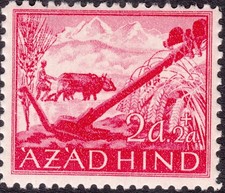 Stamp Germany India Mi 02 1943 WW2 3rd Reich Azad Hind Farmer MNH