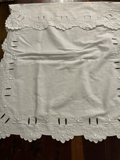 Antique White Embroidered Layover Pillow Cover Envelope Style