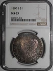 1881 S Morgan Silve Dollar Toned W. PL Surfaces NGC MS63 #010