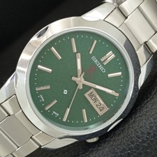 VINTAGE REFURBISHED SEIKO EXPO 70 AUTOMATIC JAPAN MENS GREEN WATCH a446055-3