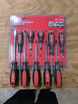Milwaukee 10-Piece Screwdriver Set Magnetic Tips Tri-Lobe Handles 48-22-2710 NEW