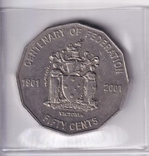 AUSTRALIAN: 2001 50 CENT FEDERATION VICTORIA CIRCULATED COIN #HM405/1