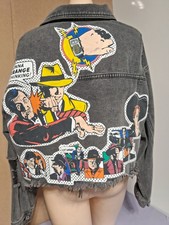 "Dick Tracy" Size M Men Denim Jean Jacket Vintage Graphics Customized Unisex