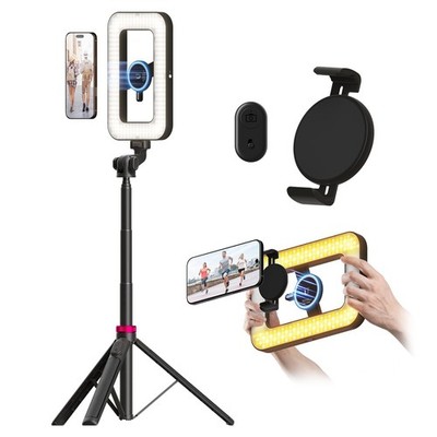 Magnetic Light with 62'' Tripod, 6000mAh Battery for iPhone - Vlogging, TikTok
