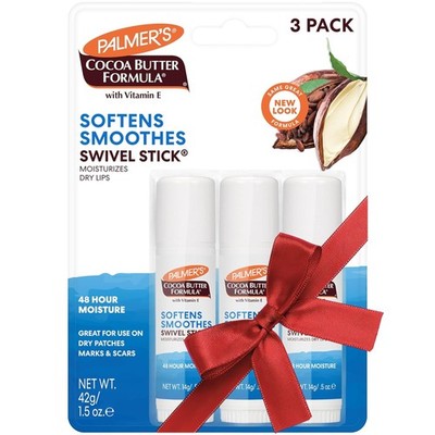 Palmers Cocoa Butter Swivel Stick Lip Balm and Skin Moisturizer 3 Count Pack